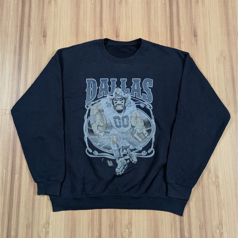 Vintage 90s Dallas Cowboys NFL caricature Crewneck Sweatshirt Made in USA XL